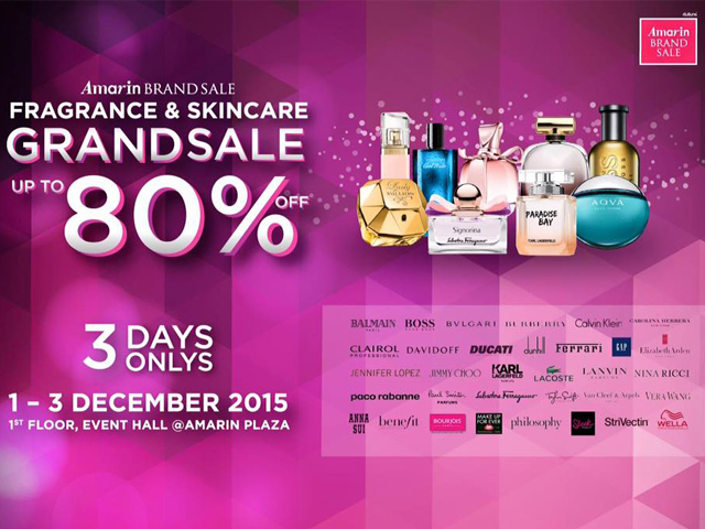 Amarin Brand Sale : Fragrance & Skincare Sale 2015 ลดสูงสุด 80% (1 - 3 ธ.ค. 2558)