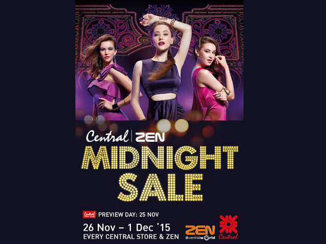 Central|ZEN Midnight Sale 2015 ลดสูงสุด 70% (26 พ.ย. - 1 ธ.ค. 2558)