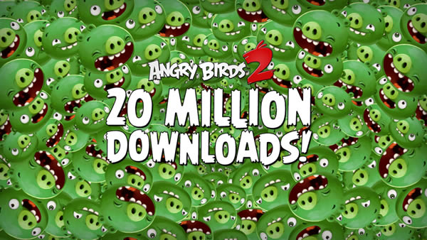 เกมส์ Angry Birds 2  ถูกดาวน์โหลดแล้วกว่า 20 ล้านครั้งในสัปดาห์แรก