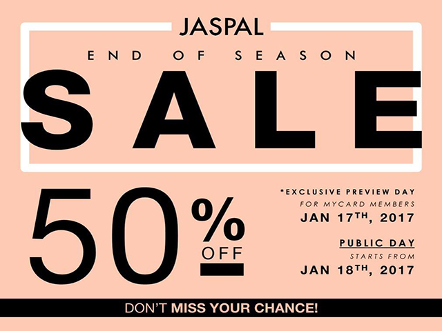โปรโมชั่น JASPAL End Of Season Sale 50% Off โปรโมชั่นที่หลายๆคนรอคอย...มาแล้ว (วันนี้ - ยังไม่มีกำหนด)