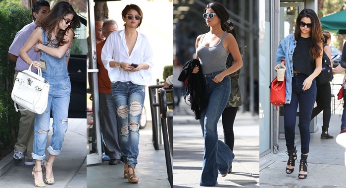 รวมลุคกางเกงยีนส์ แฟชั่นสไตล์ Selena Gomez ที่ใครๆก็แต่งตามได้