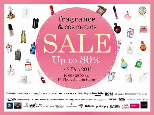งาน Fragrance & Cosmetics Sale Up To 80% @อมรินทร์พลาซ่า (1 - 3 ธ.ค. 2558)