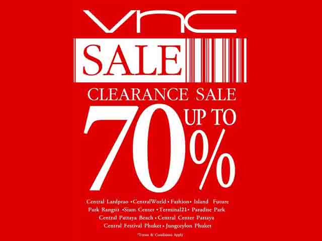 โปรโมชั่น VNC Clearance Sale up to 70% (วันนี้ - ยังไม่มีกำหนด)