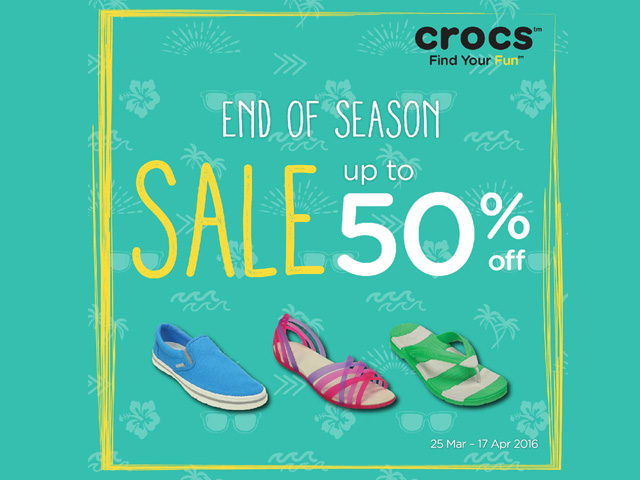Crocs - End of Season Sale up to 50% (วันนี้ - ยังไม่มีกำหนด)