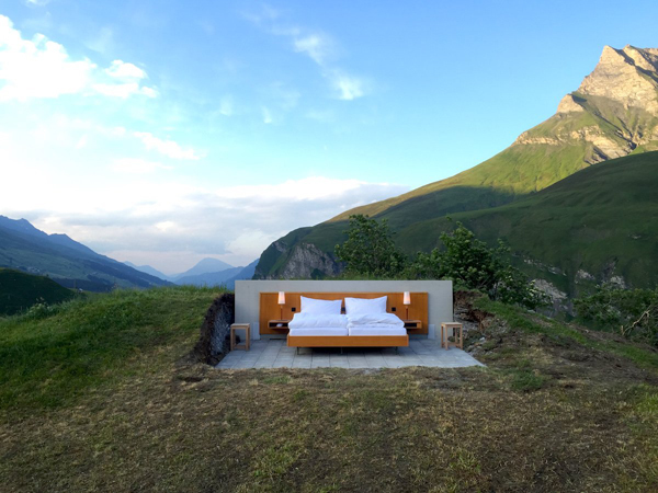 Null Stern โรงแรมโอเพ่นแอร์บนเทือกเขาแอลป์ สวิตเซอร์แลนด์ ไม่มีกำแพงและหลังคา สัมผัสกับธรรมชาติได้แบบเต็ม ๆ